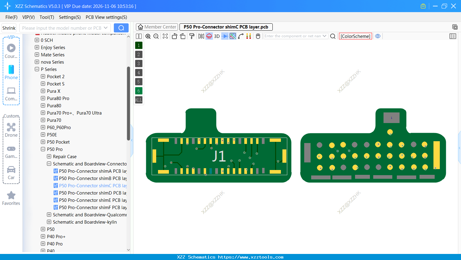 P50 Pro-Connector ShimC PCB Layer